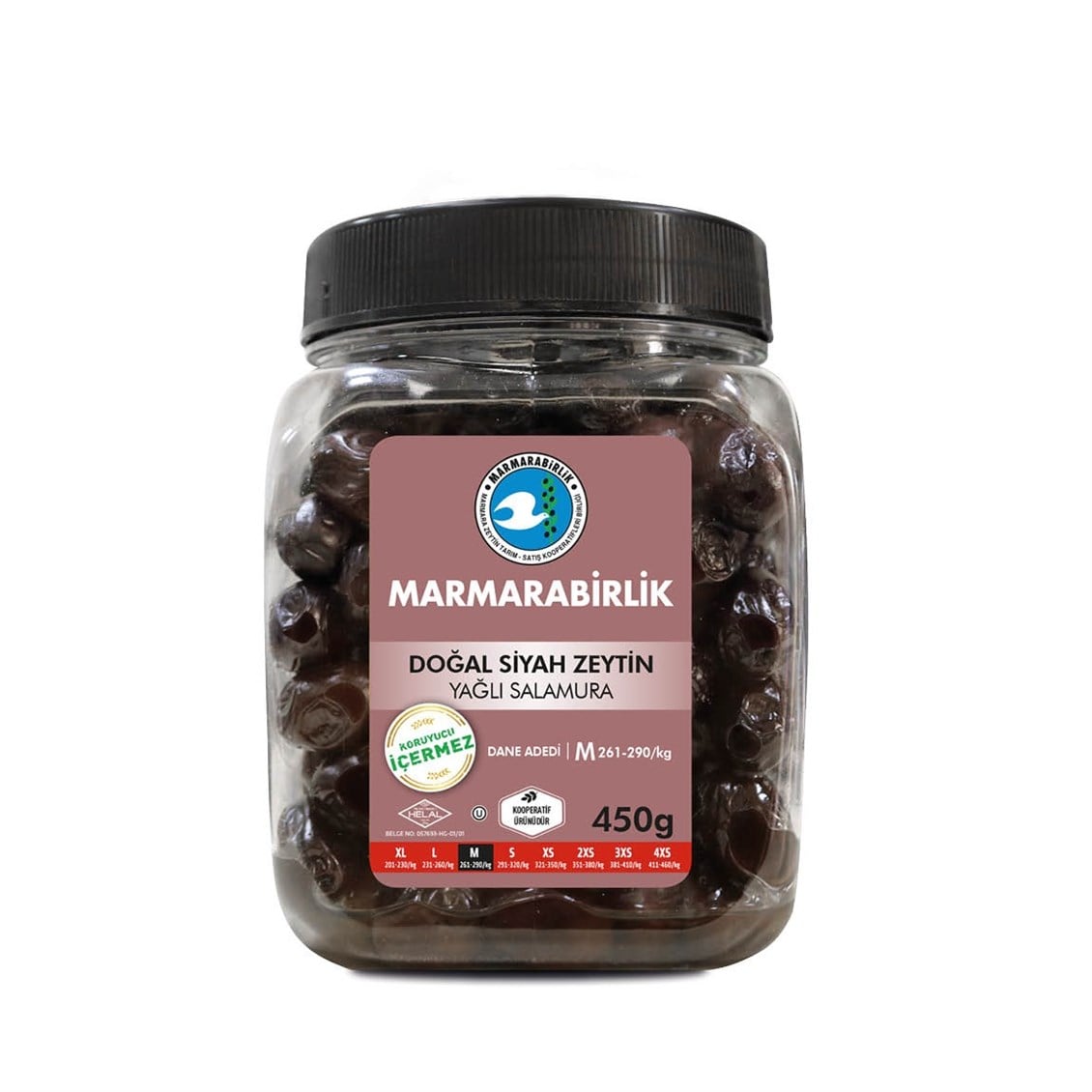 Marmara Birlik Süper M Boy Zeytin 450 gr
