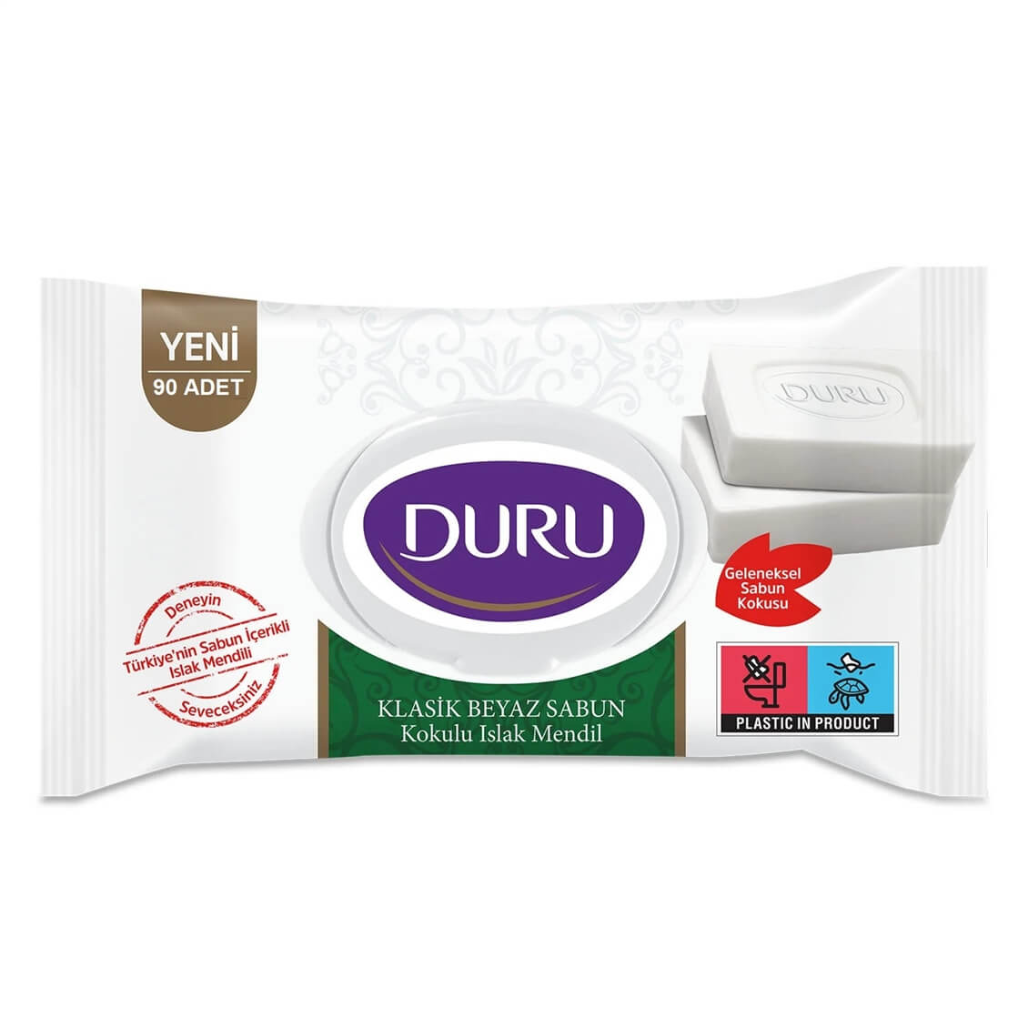 Duru Beyaz Sabun Kokulu Islak Mendil 90'lı