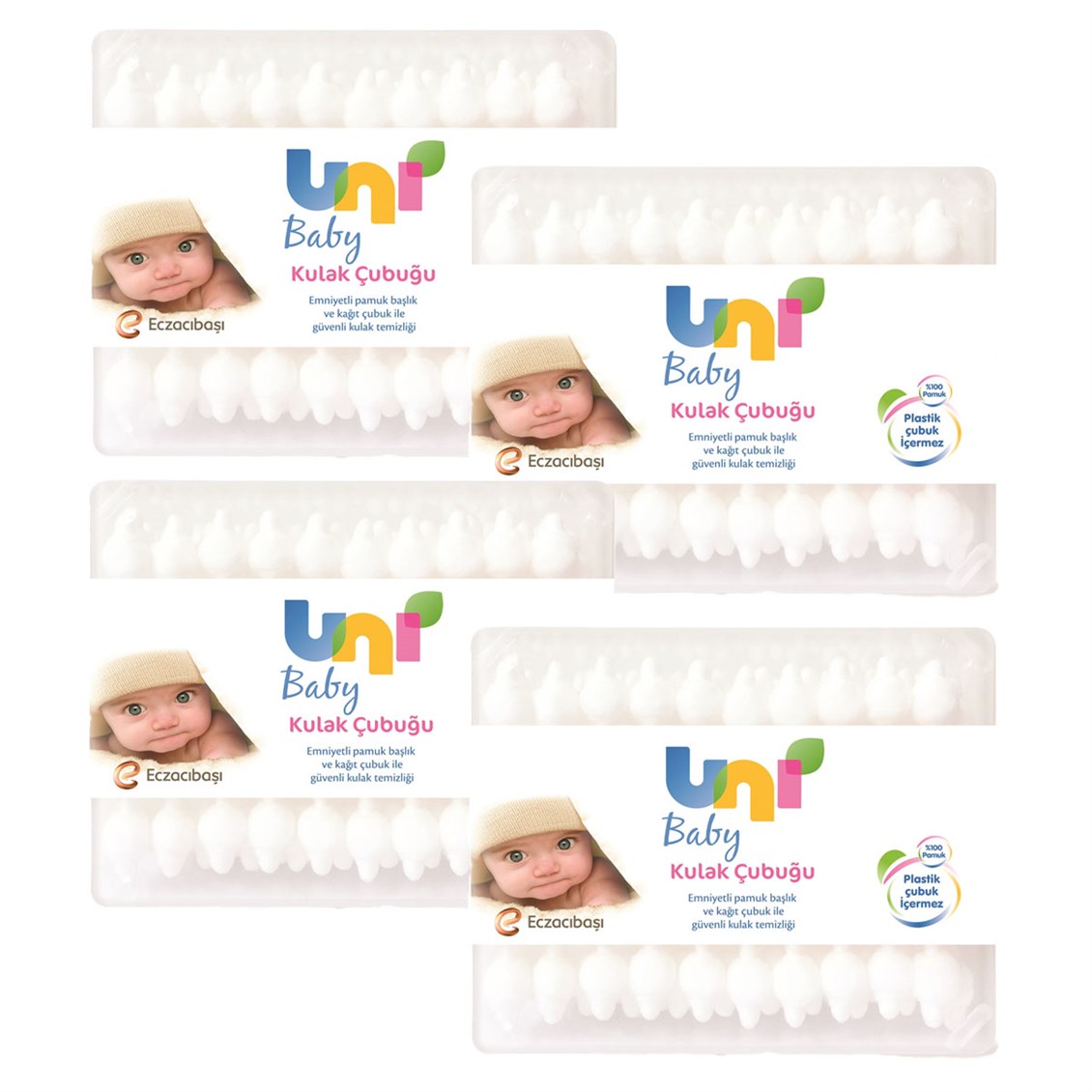 UNI BABY KULAK ÇUBUĞU 60LI X 4 ADET