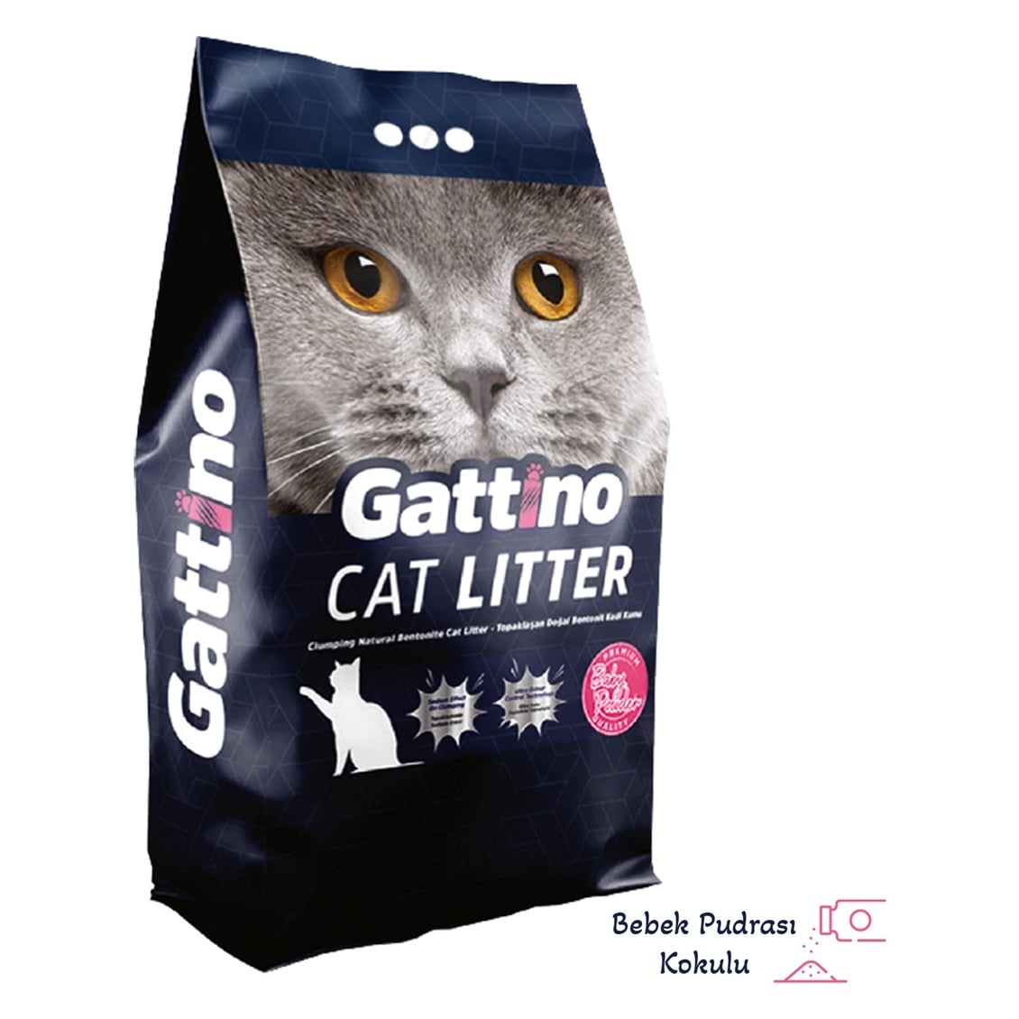 Gattino Bebek Pudrası Kokulu Kedi Kumu 5 lt