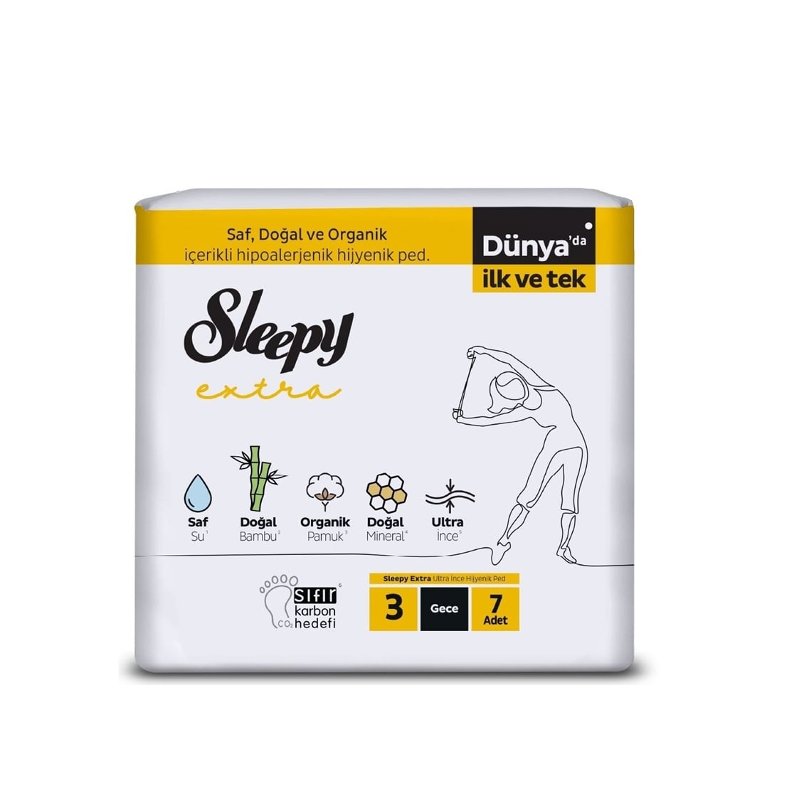 Sleepy Extra Ultra Ince Hijyenik Ped Gece 7'li