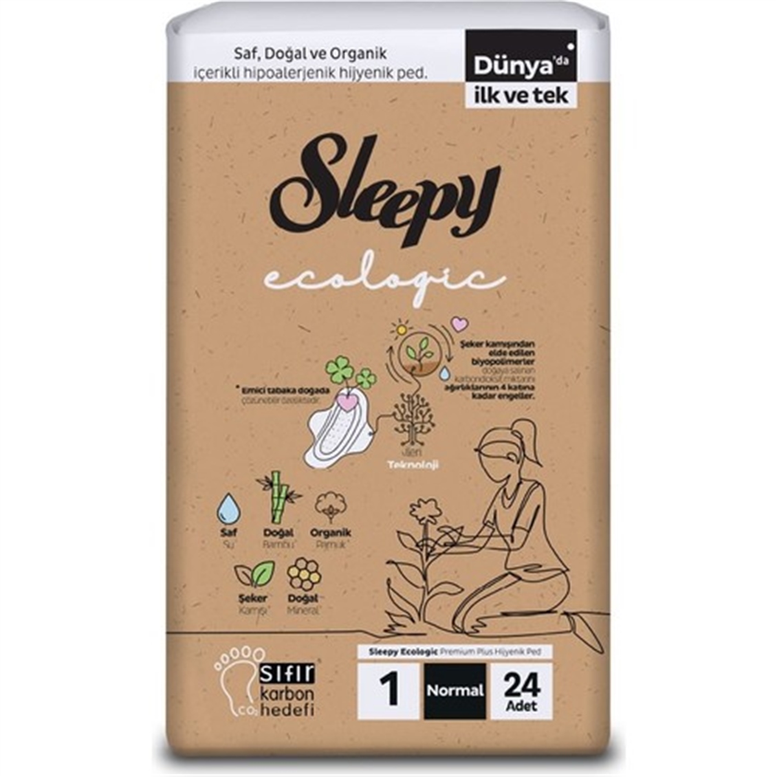 Sleepy Ecologic Premium Plus Hijyenik Ped Normal 24'lü