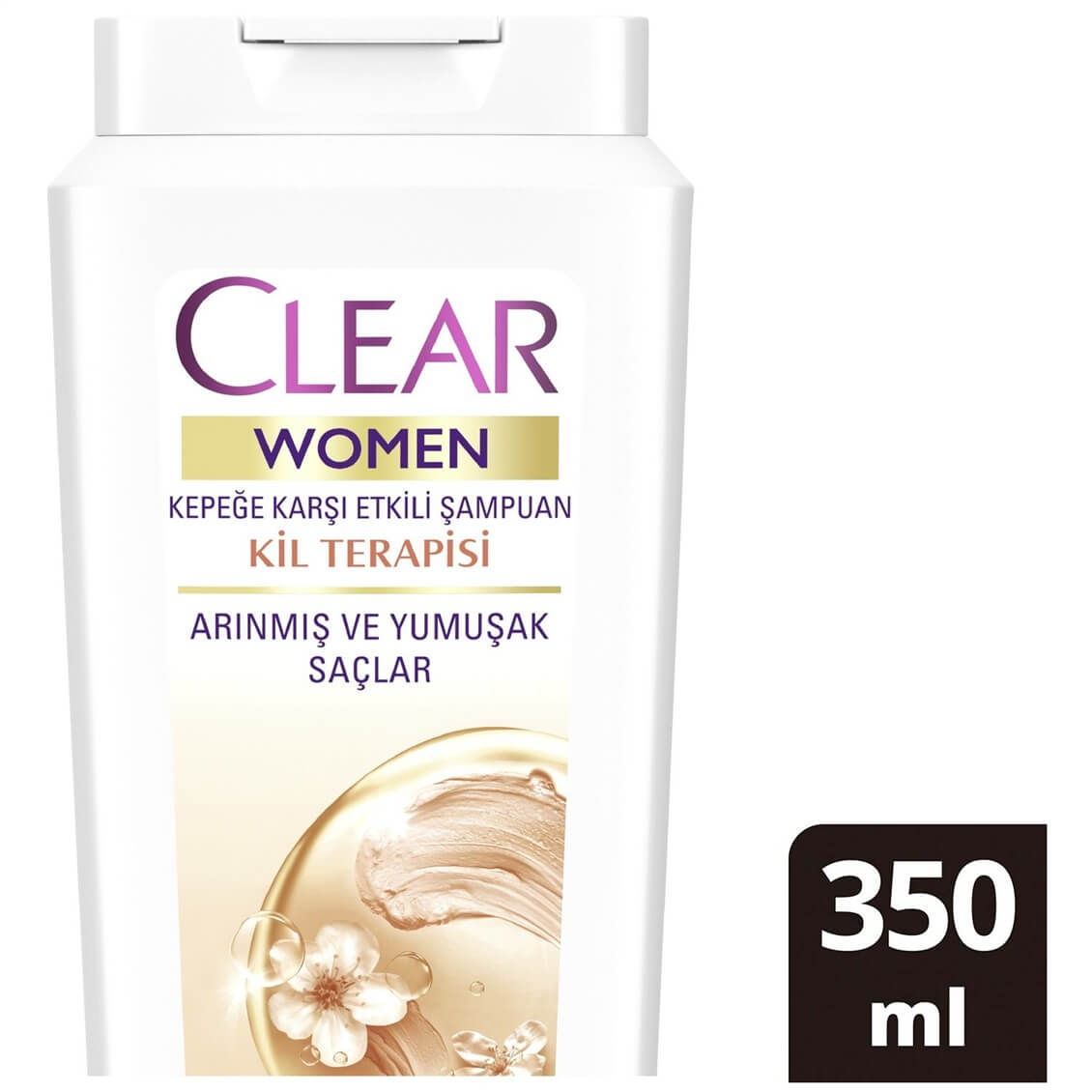 Clear Women Kepeğe Karşı Etkili Şampuan Kil Terapisi Arınmış ve Yumuşak Saçlar 485 ML