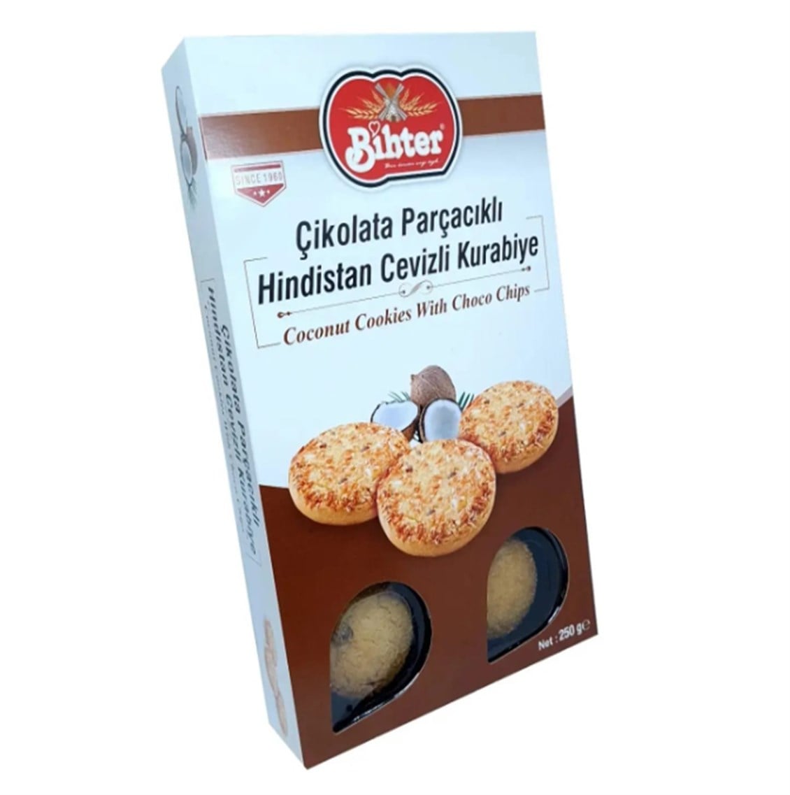 Bihter Kurabiye Çikolata Parçalı ve Hindistan Cevizli 250 gr