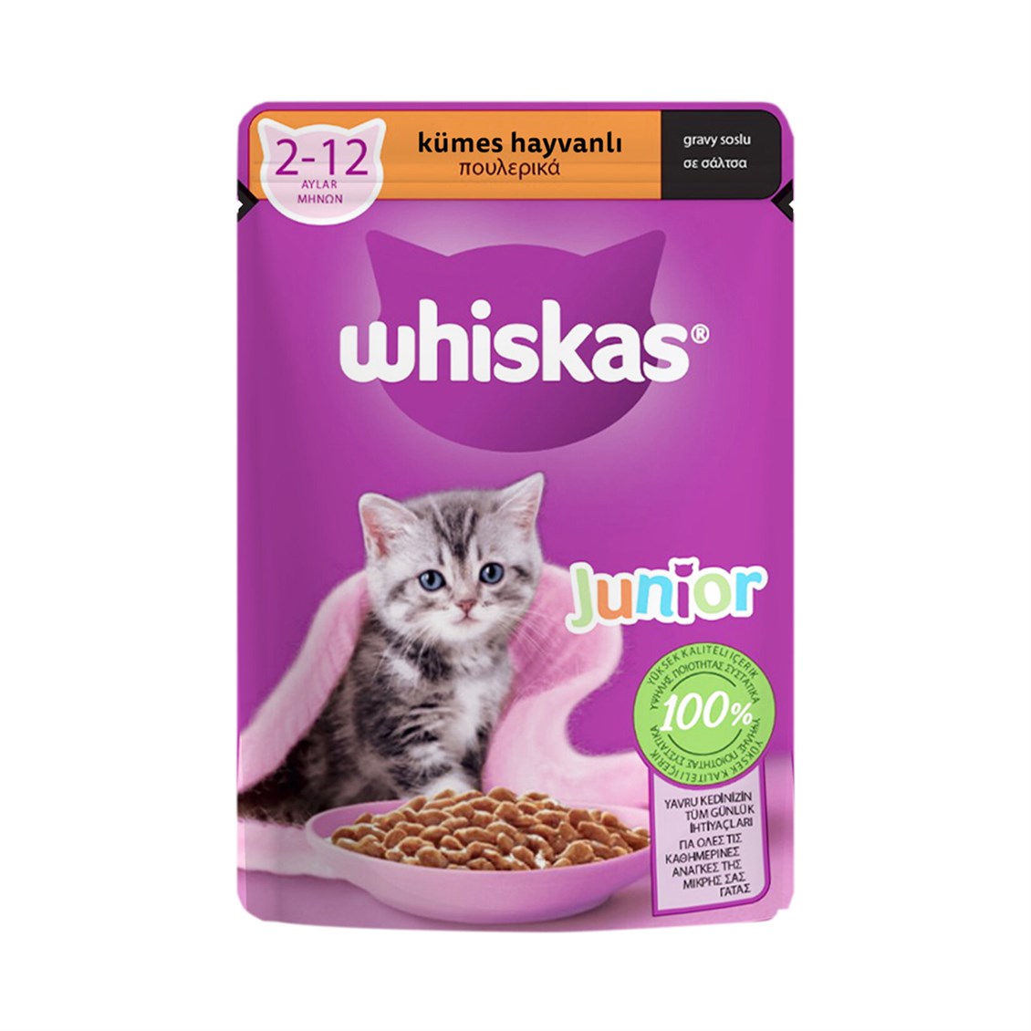 Whiskas Pouch Yavru Kümes Hayvanlı Yaş Kedi Maması 85 Gr 