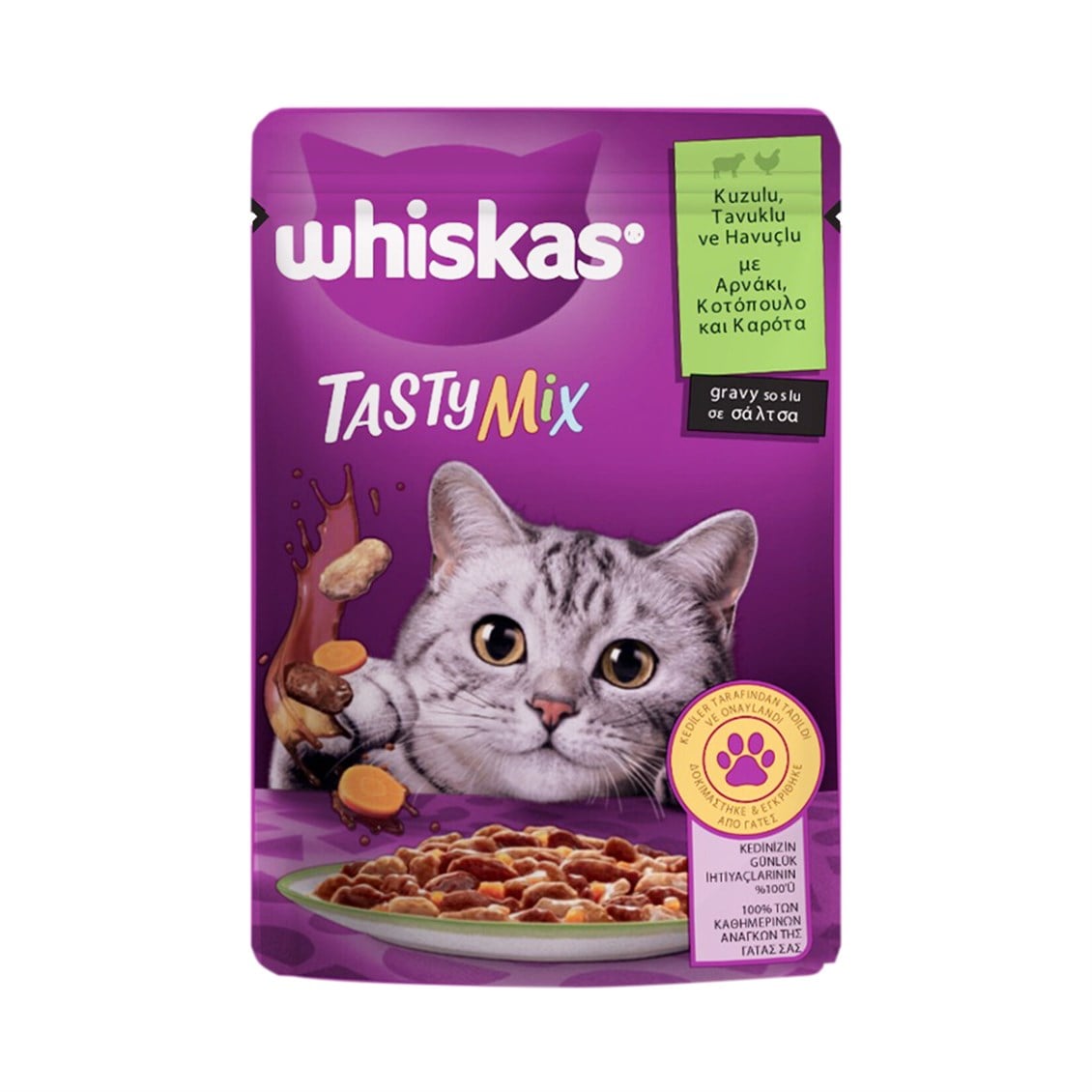 Whiskas  Tasty Mix Kuzulu & Havuçlu Yaş Kedi Maması 85 gr
