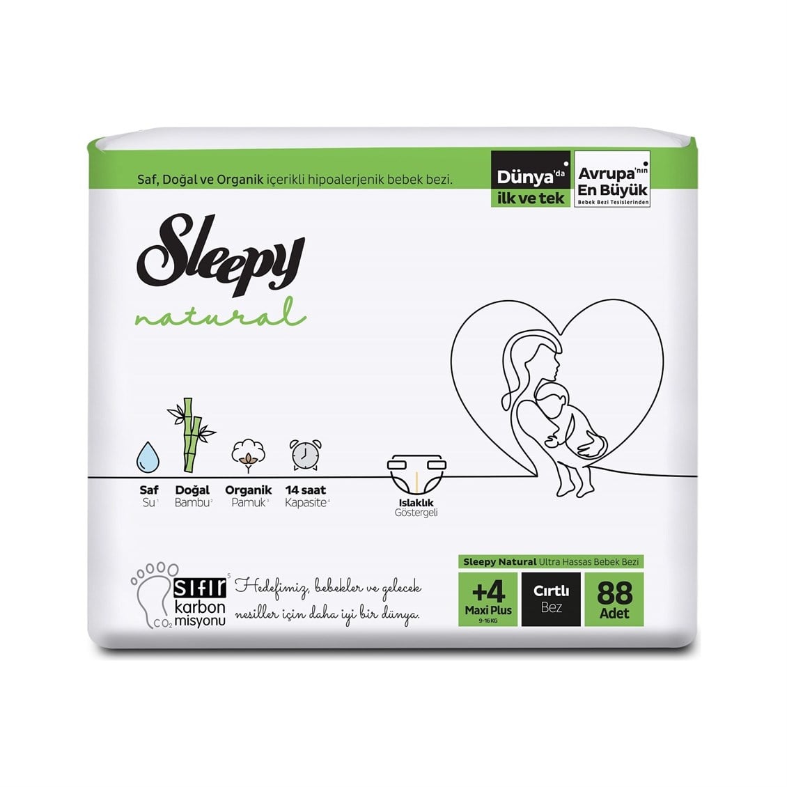 Sleepy Natural Bebek Bezi Maxi Plus 4+ No 88'li