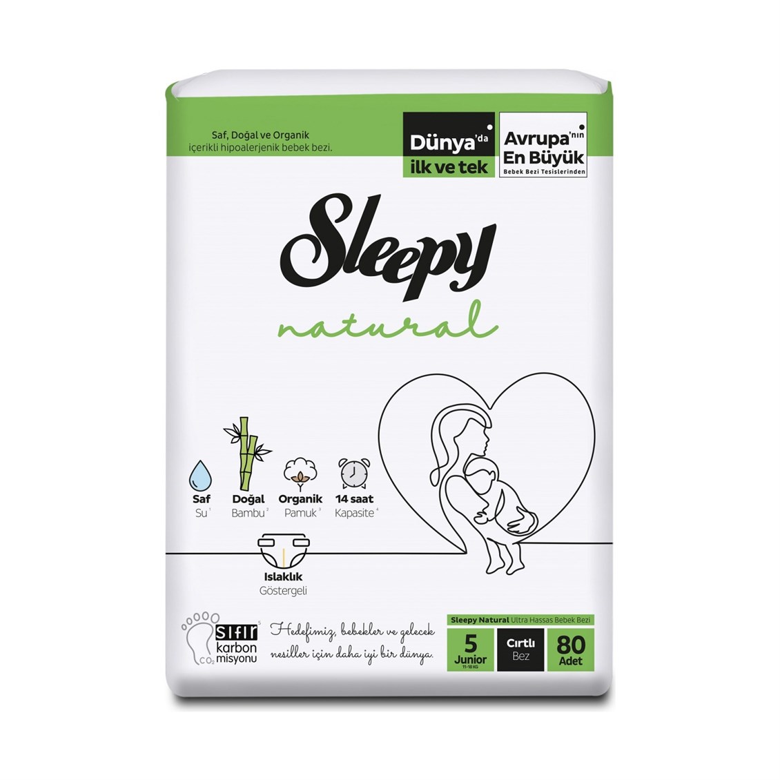 Sleepy Natural Bebek Bezi Junior 5 No 80'li