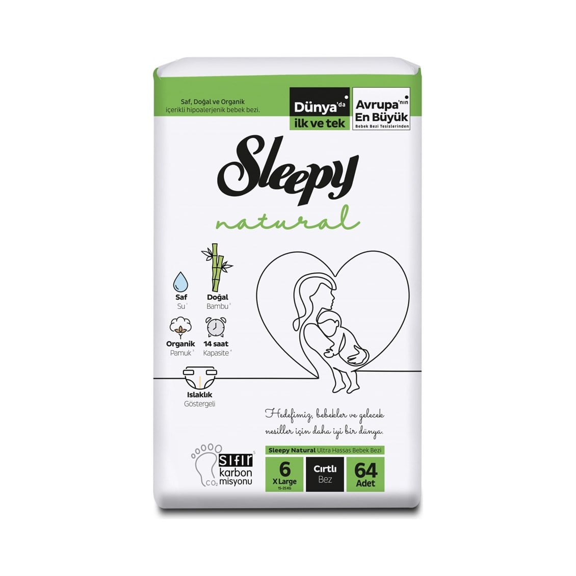 Sleepy Natural Bebek Bezi XL 6 No 64'lü