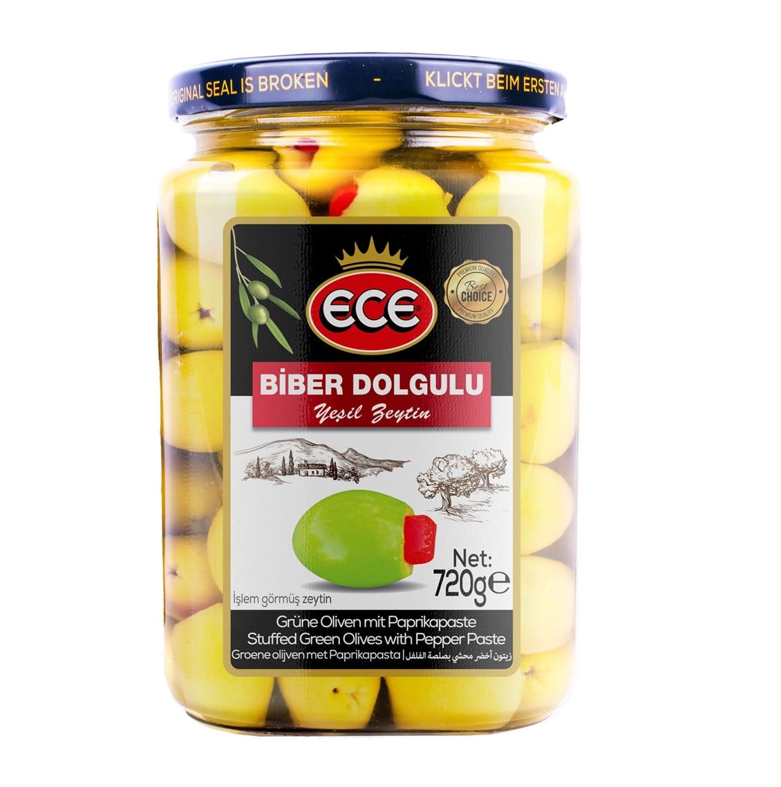 Ece Yeşil Zeytin Biber Dolgulu 720 gr
