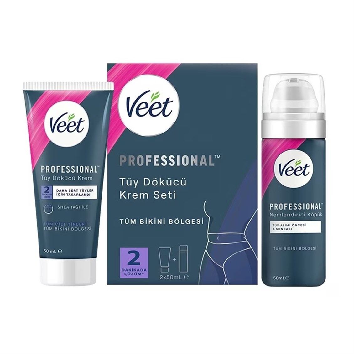 Veet Professional Bikini Bölgesi Tüy Dökücü Krem Seti 50 ml + 50 ml