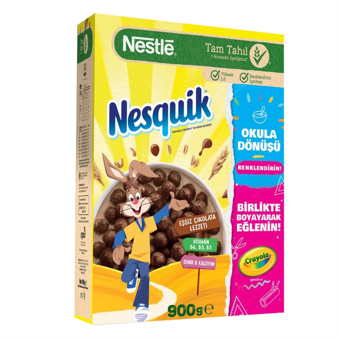 Nesquik Crayola Kakaolu Buğday ve Mısır Gevreği Kutu 900 gr
