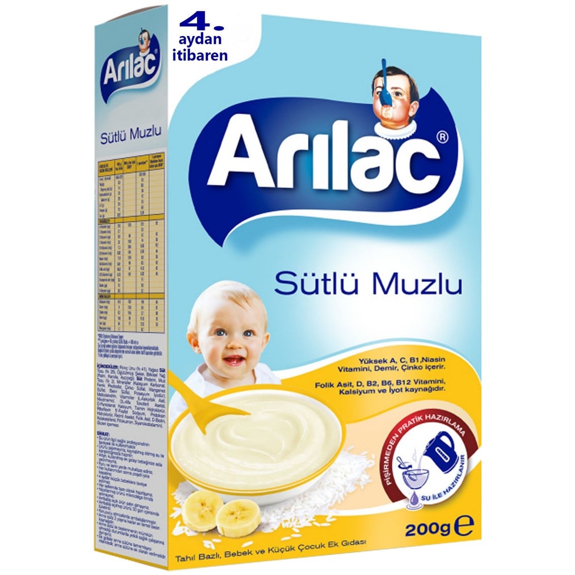 Arılac Sütlü Muzlu Bebek ve Küçük Çocuk Ek Gıdası 200 gr