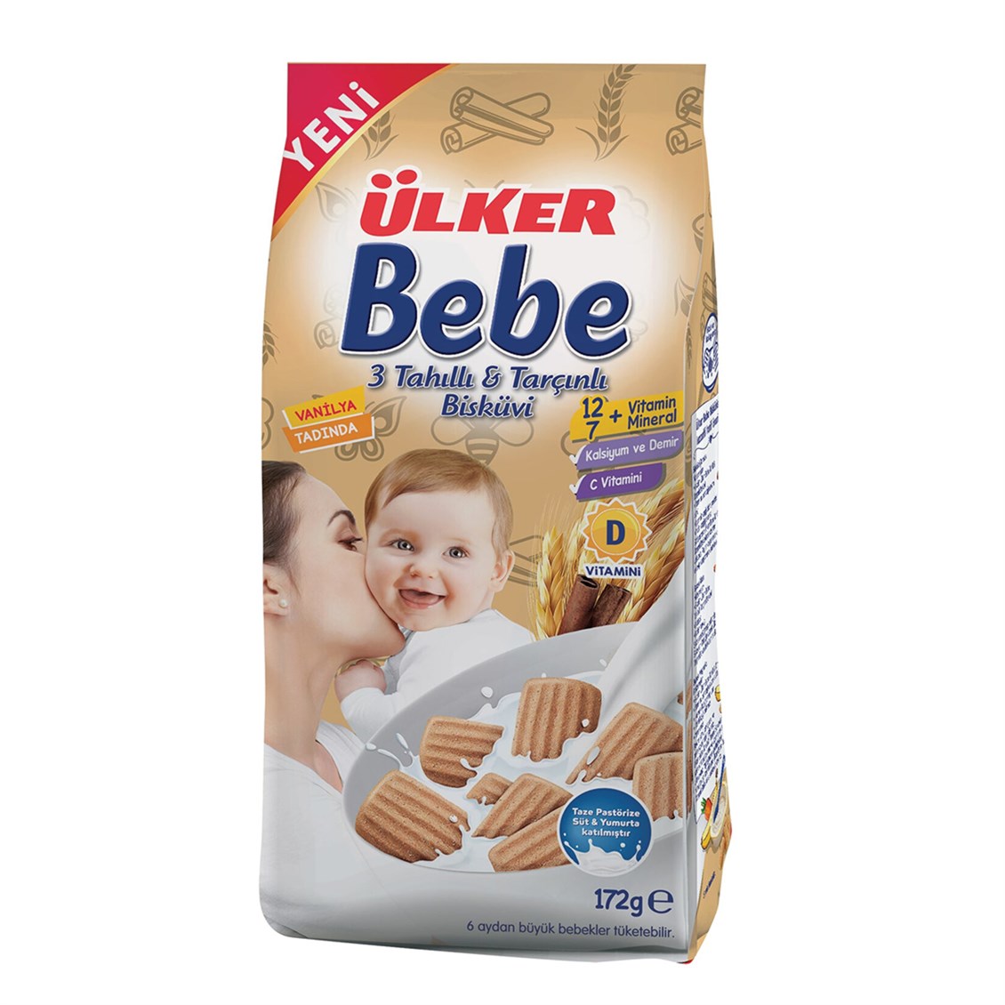Ülker Bebe Bisküvisi 3 Tahıllı & Tarçınlı 172 gr
