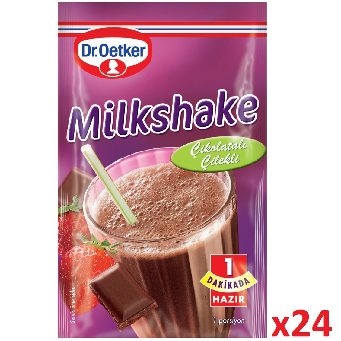 Dr.Oetker Milkshake Çikolatalı-Çilekli 24 gr 24'lü