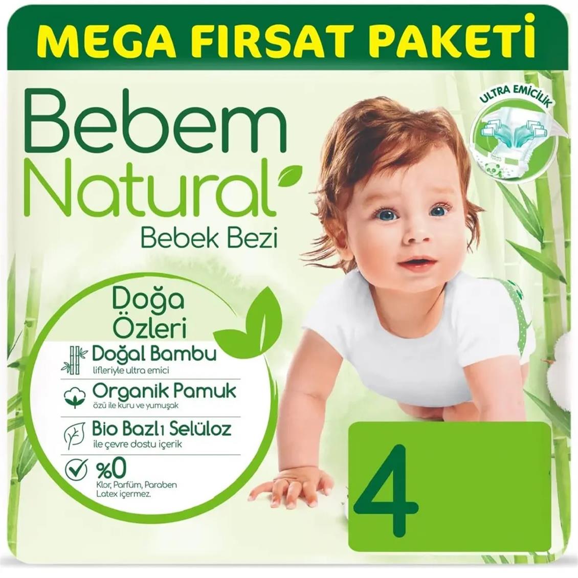 Bebem Natural Bebek Bezi Maxi 104'lü