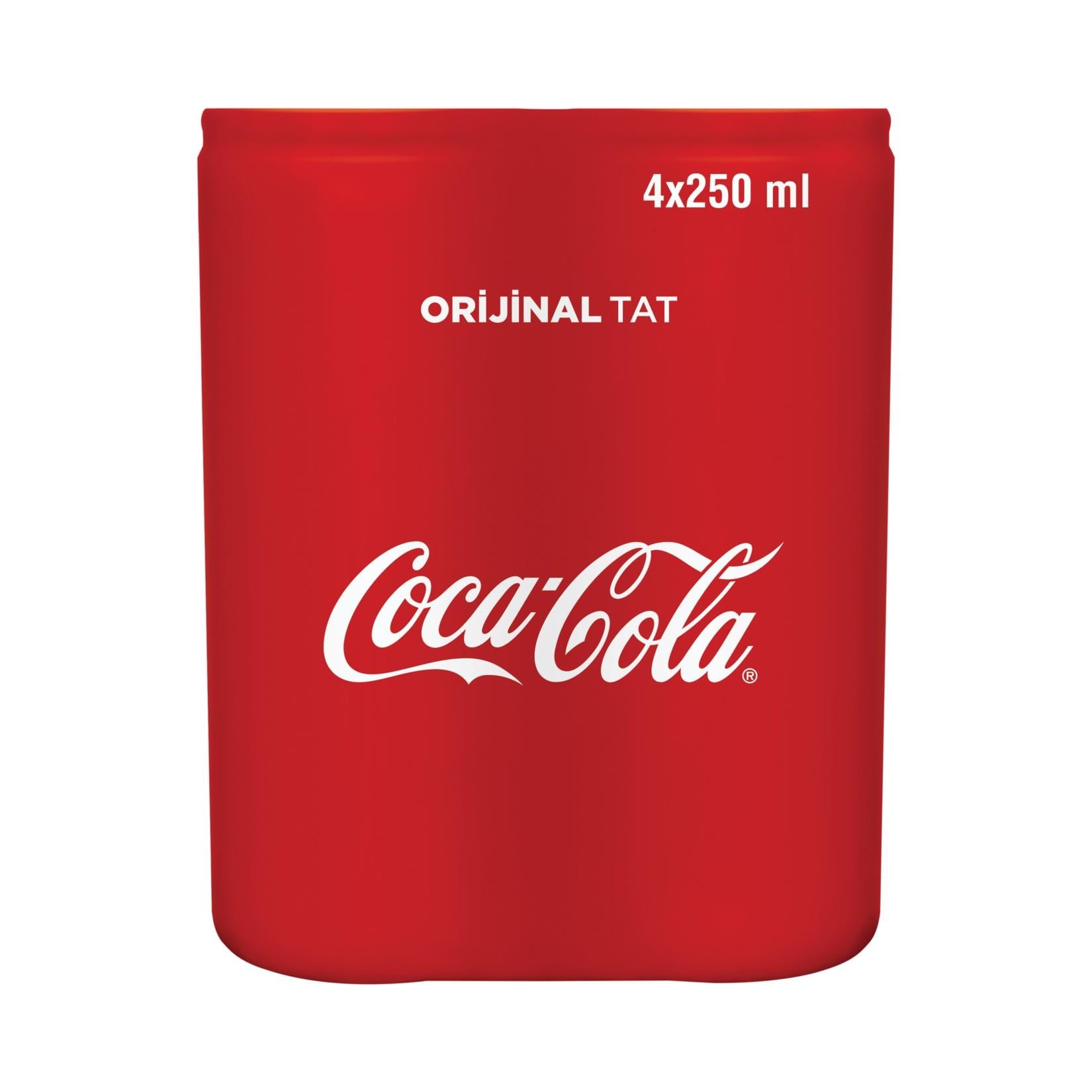 Coca Cola Kutu 250 ml 4'lü