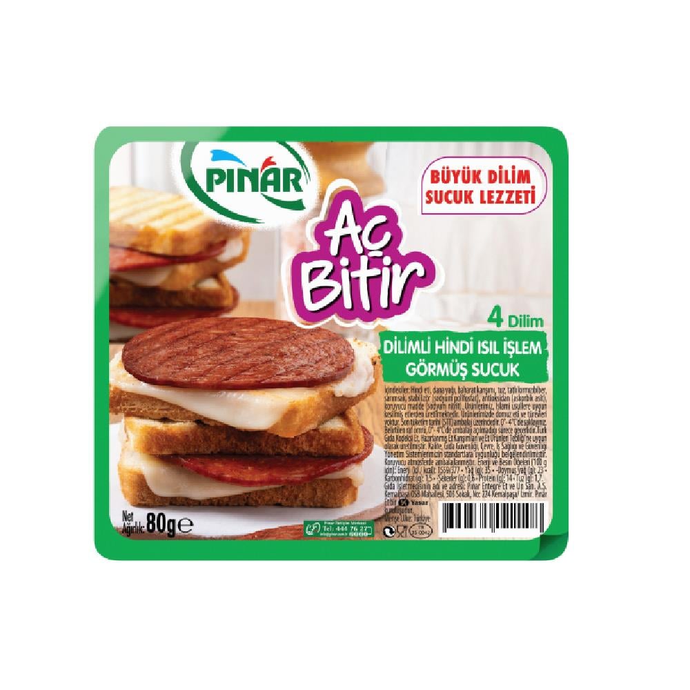 Pınar Et Sucuk Hindi Aç Bitir 80 gr