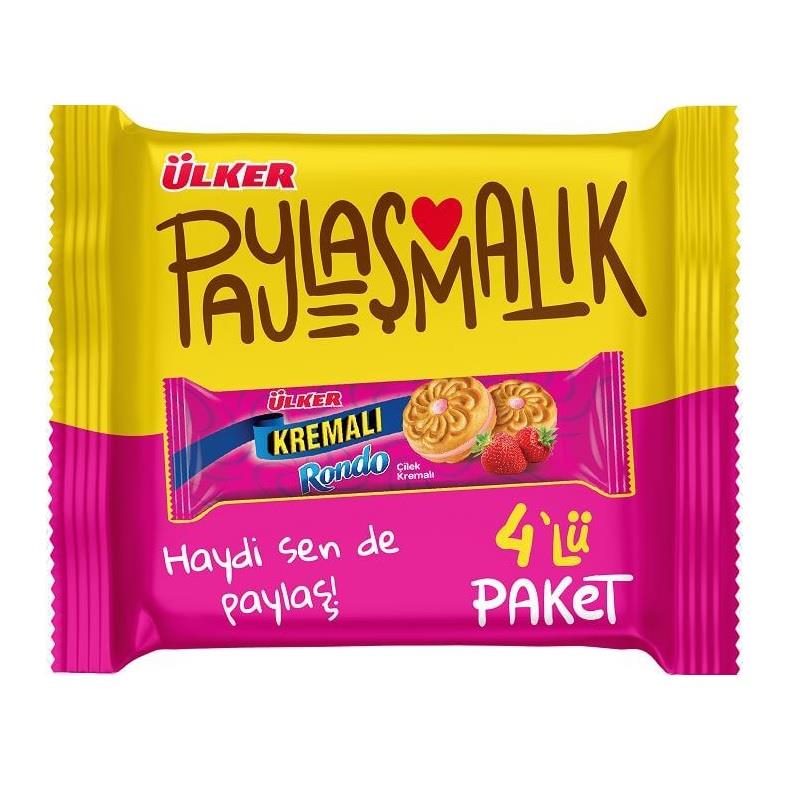 Ülker Rondo Kremalı Çilekli Bisküvi 4'lü 244 gr