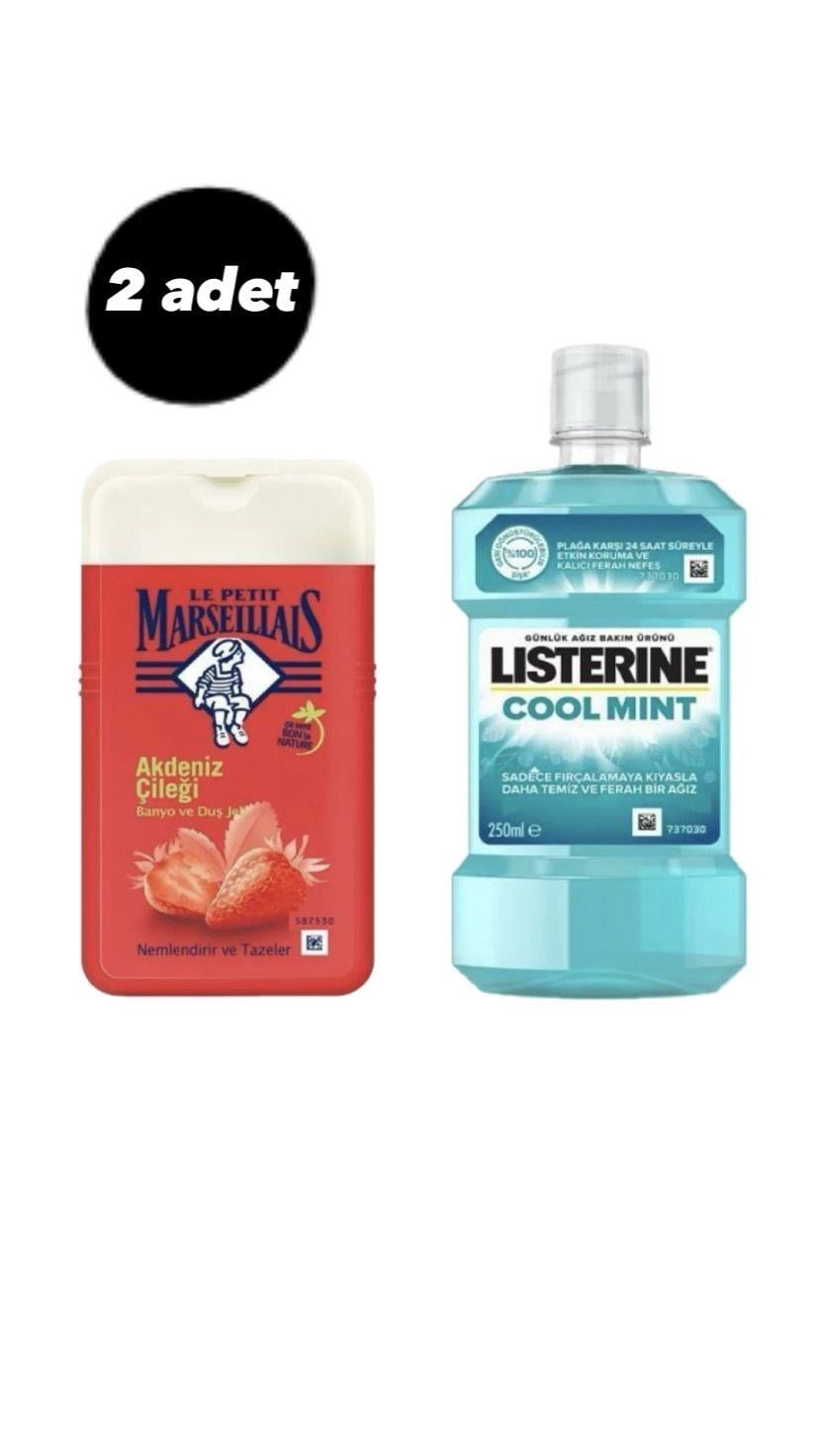 Le Petit Marseillias Akdeniz Çileği Duş Jeli 250 Ml Listerine Cool Mint Ağız Bakım Suyu 250 Ml X2