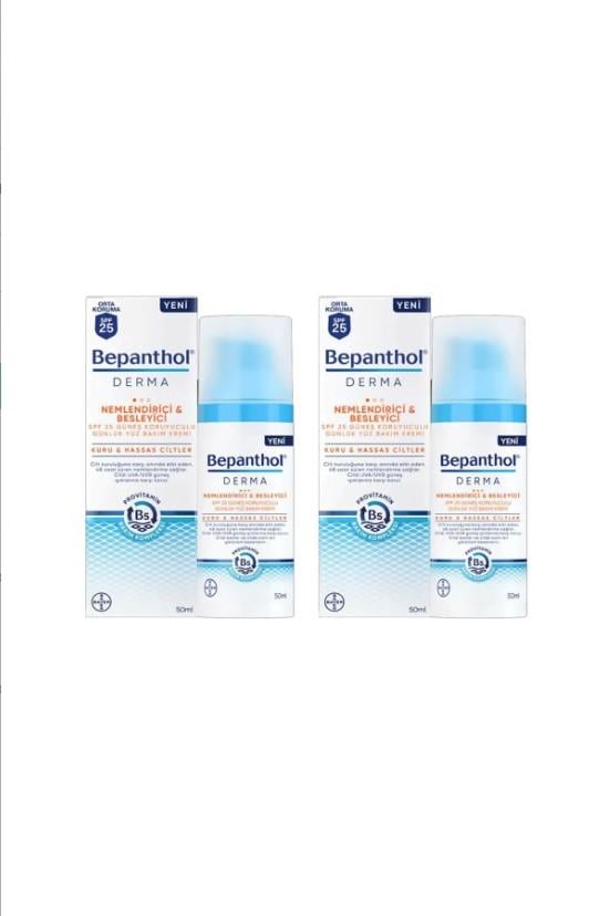 Bepanthol Derma Nemlendirici ve Besleyici Kuru ve Hassas Ciltler 50 Ml X2