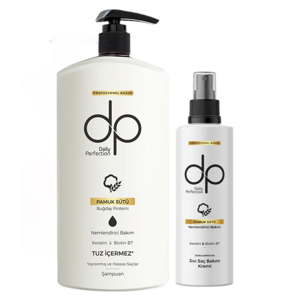 DP Şampuan 425 ml + Saç Kremi 180 ml Pamuk Sütü ve Buğday Proteini