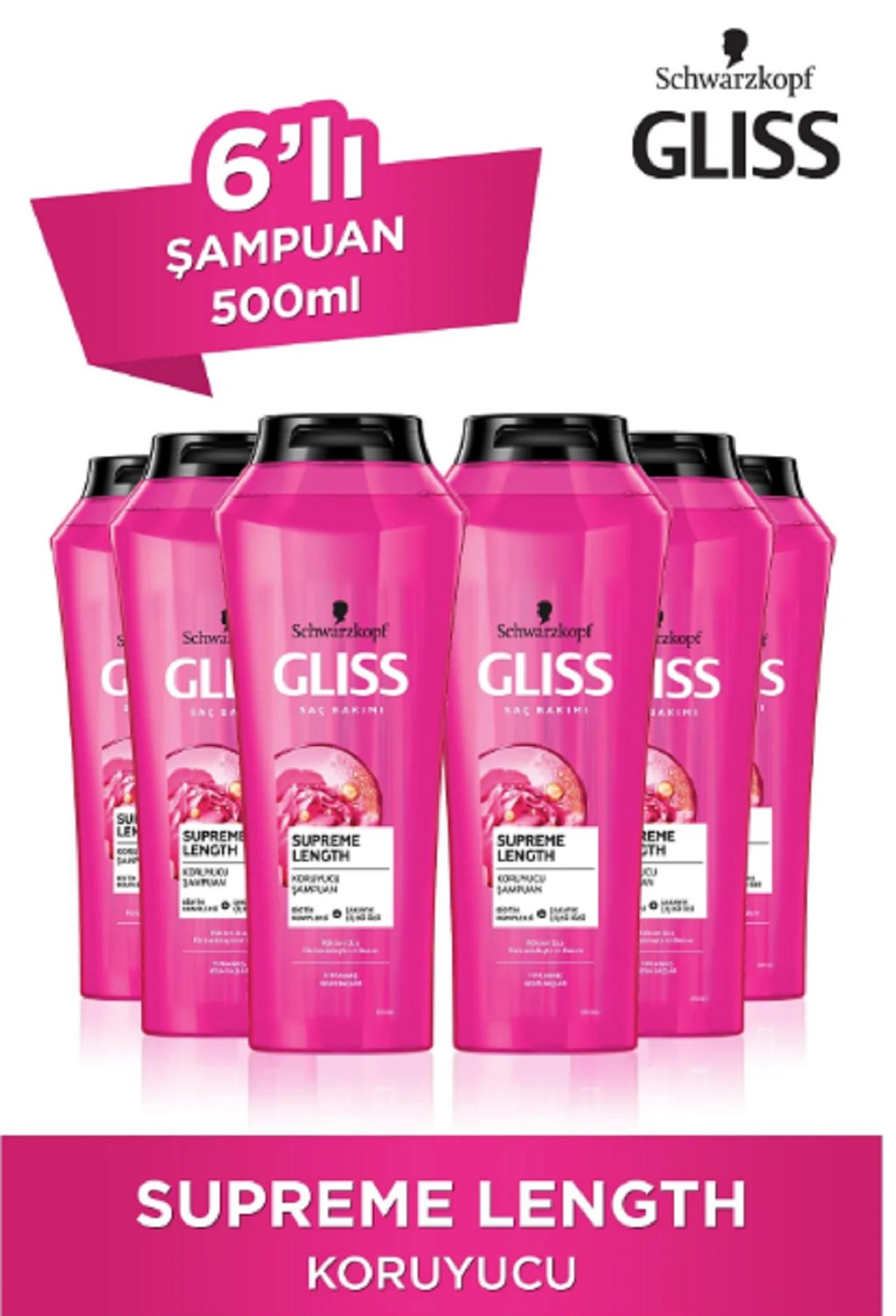 GLISS SAMPUAN 500ML SUPREME LENGTH 6LI
