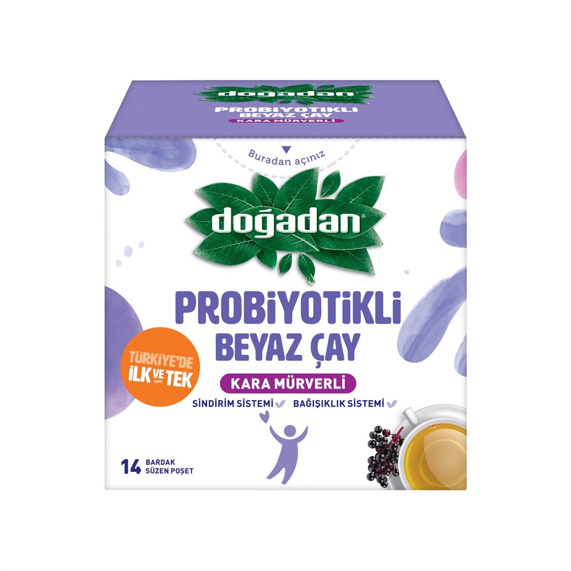Doğadan Probiyotikli Beyaz Çay Kara Mürverli 26,6 gr