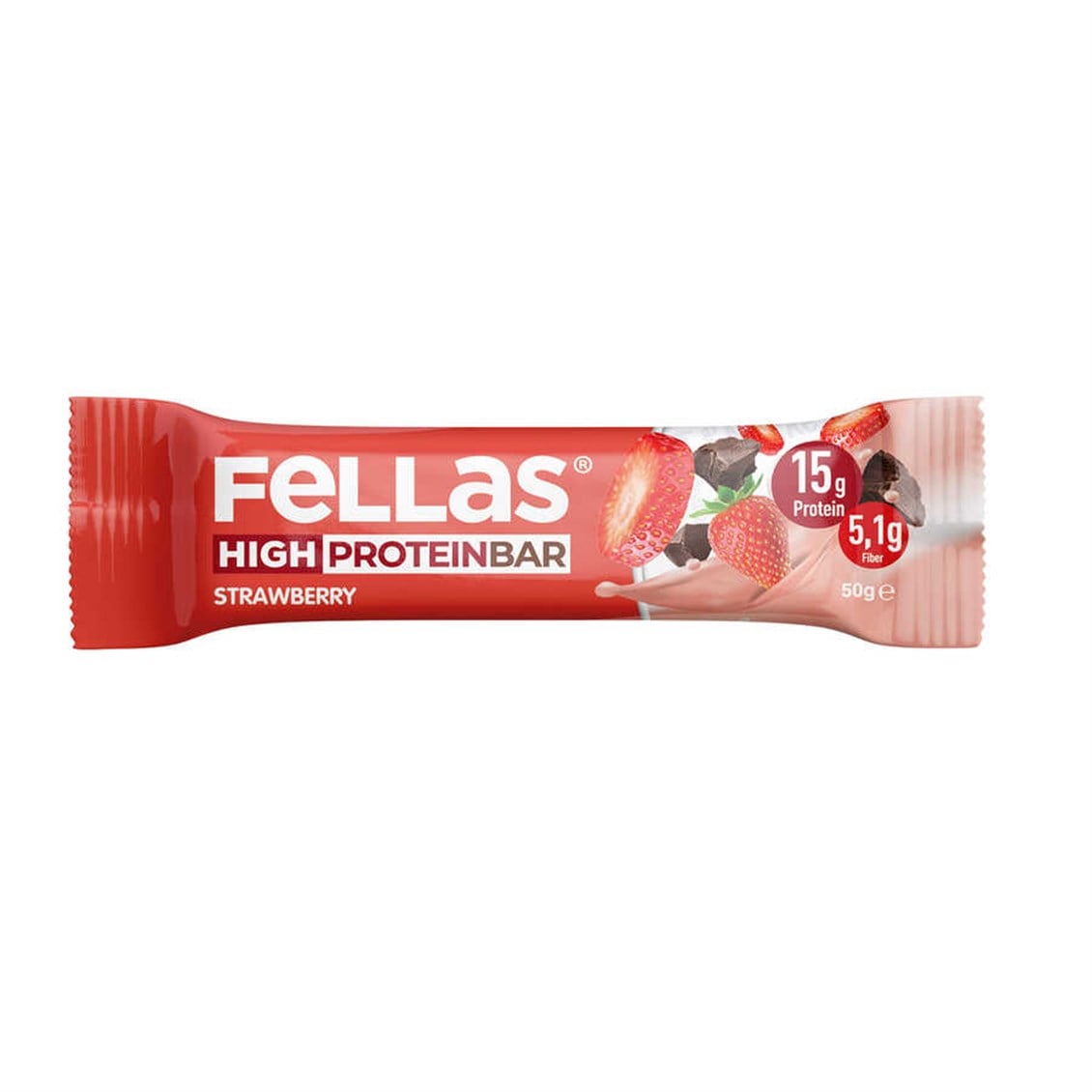 Fellas Yüksek Protein Bar Çilekli 50 gr