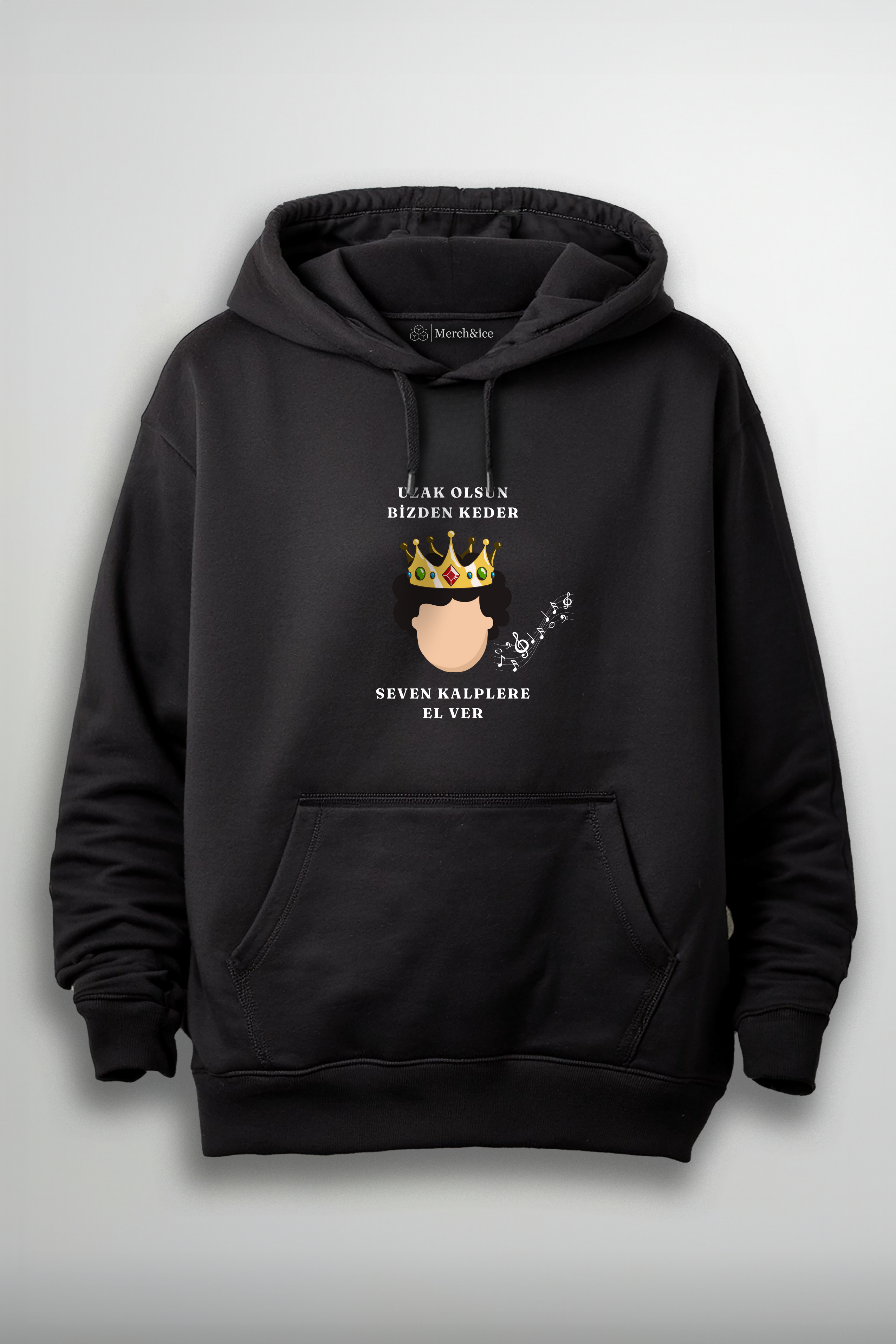 Prens Dizi Baskılı Unisex Hoodie - Uzak Olsun Bizden Keder Seven Kalplere El Ver