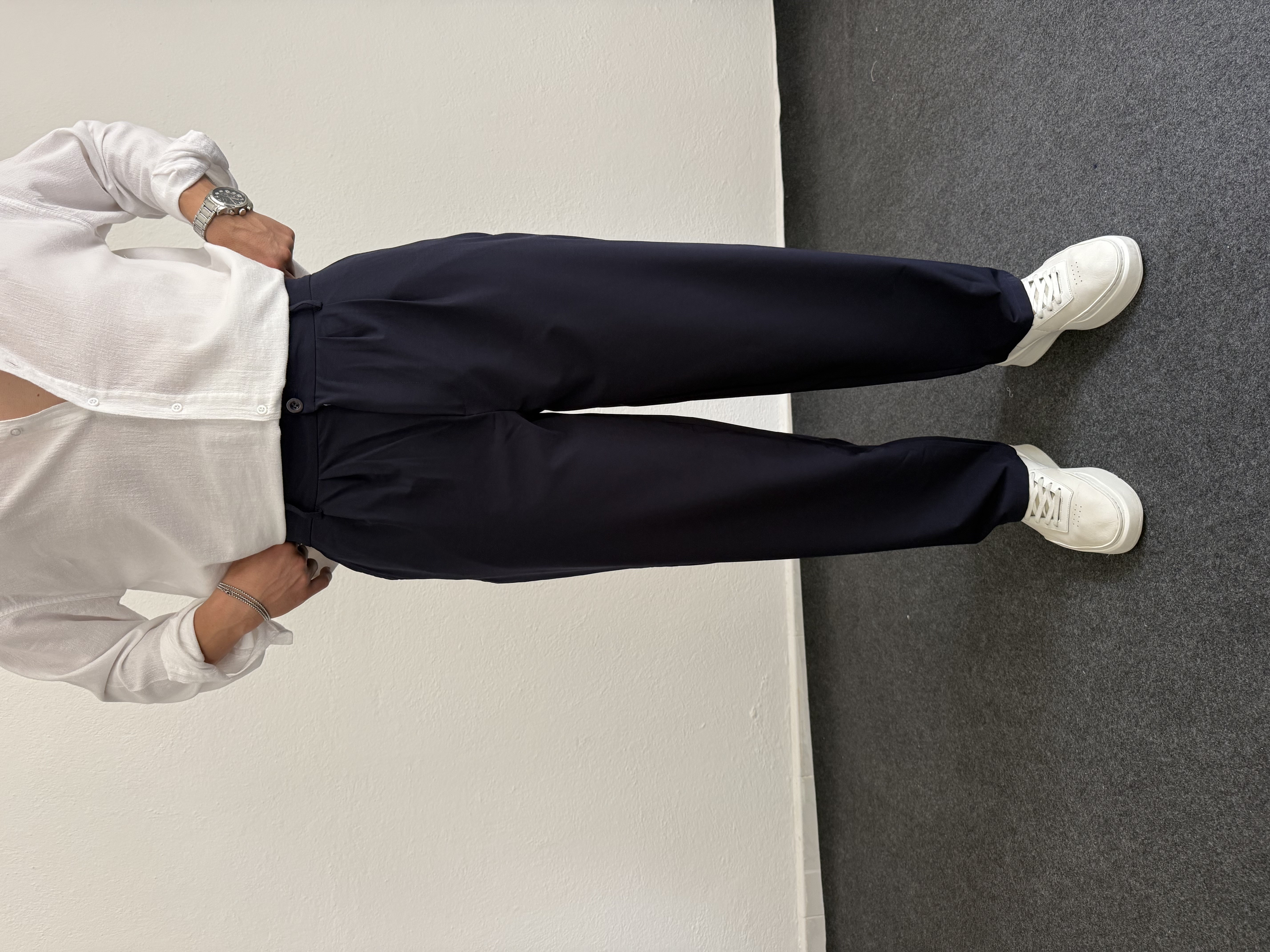 Lacivert Hafif Kumaş Süper Baggy Pantolon