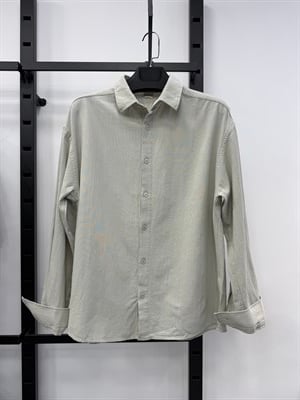 Açık Yeşil Krinkıl Oversize Gömlek