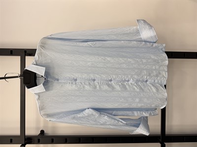 Bebe Mavisi  Çizgili Krinkıl Voile Oversize Gömlek