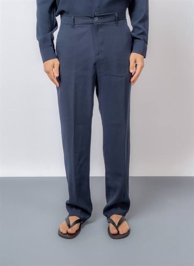 Lacivert Modal Kumaş Baggy Pantolon