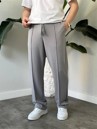 Gri Bel Lastikli Oysho Kumaş Baggy Pantolon