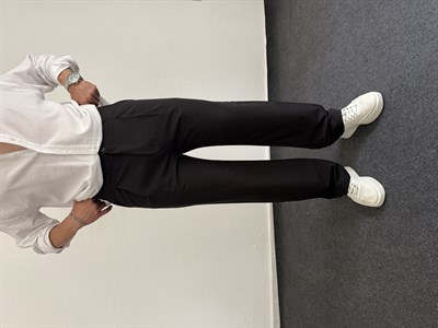 Siyah Hafif Kumaş Süper Baggy Pantolon