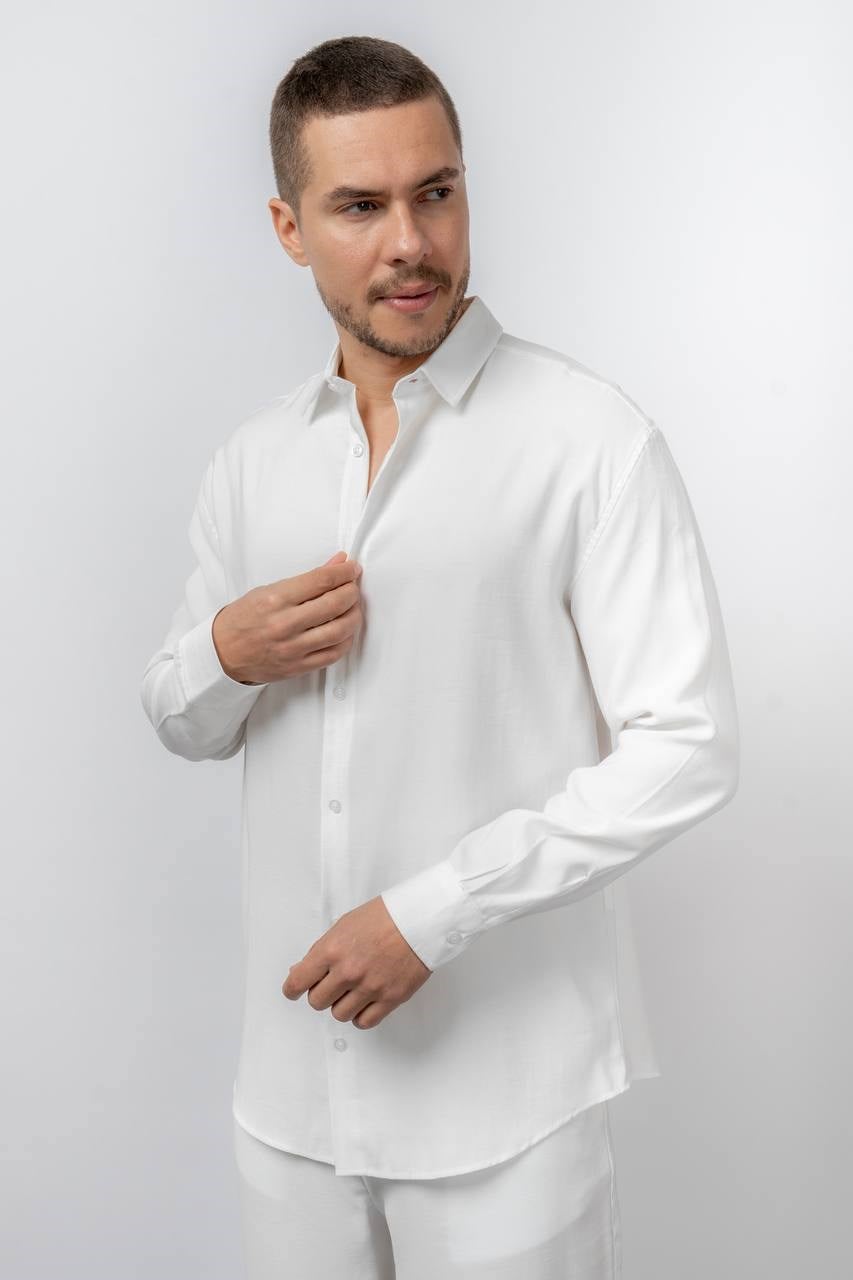 Ekru Modal Oversize Gömlek
