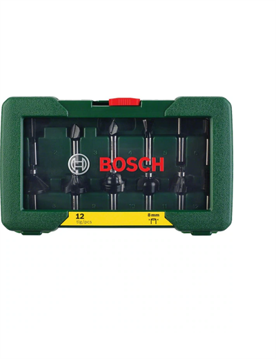 Bosch - Dıy 8 mm Şaftlı 12 Parça Freze Seti - 2607019466