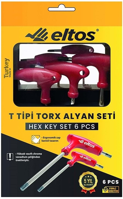 Eltos T Saplı Torx Alyan Anahtar Seti 6 Lı