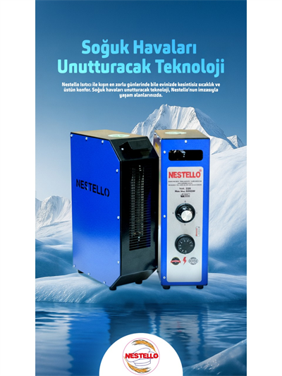 Nestello Elektrikli Isıtıcı 3400W, 3 Kademeli Ayar, Sessiz Fanlı Isıtıcı - 3400 W