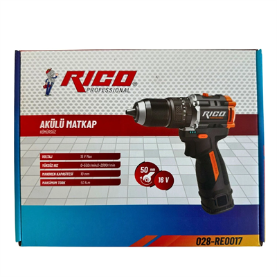 Rico 028-RE0017 Çift Akülü Şarjlı Matkap 16V