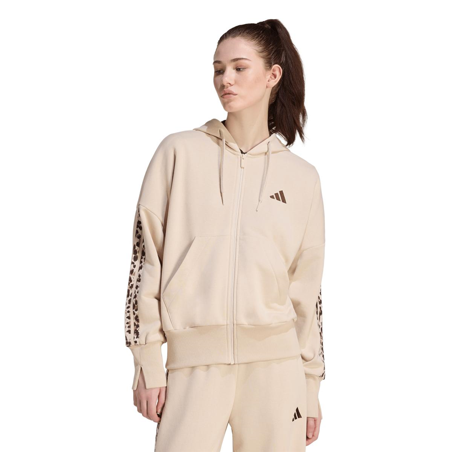 Adidas W AOP 3S FT FZ KH1547 Bej Sweatshirt