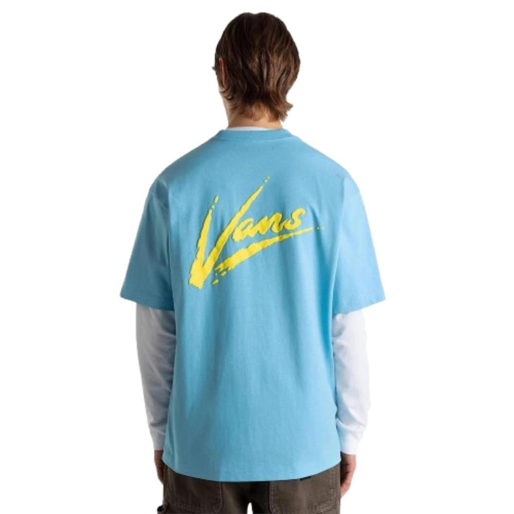 Vans Brush Script Loose Ss VN000K42E2W1 Mavi Tişört