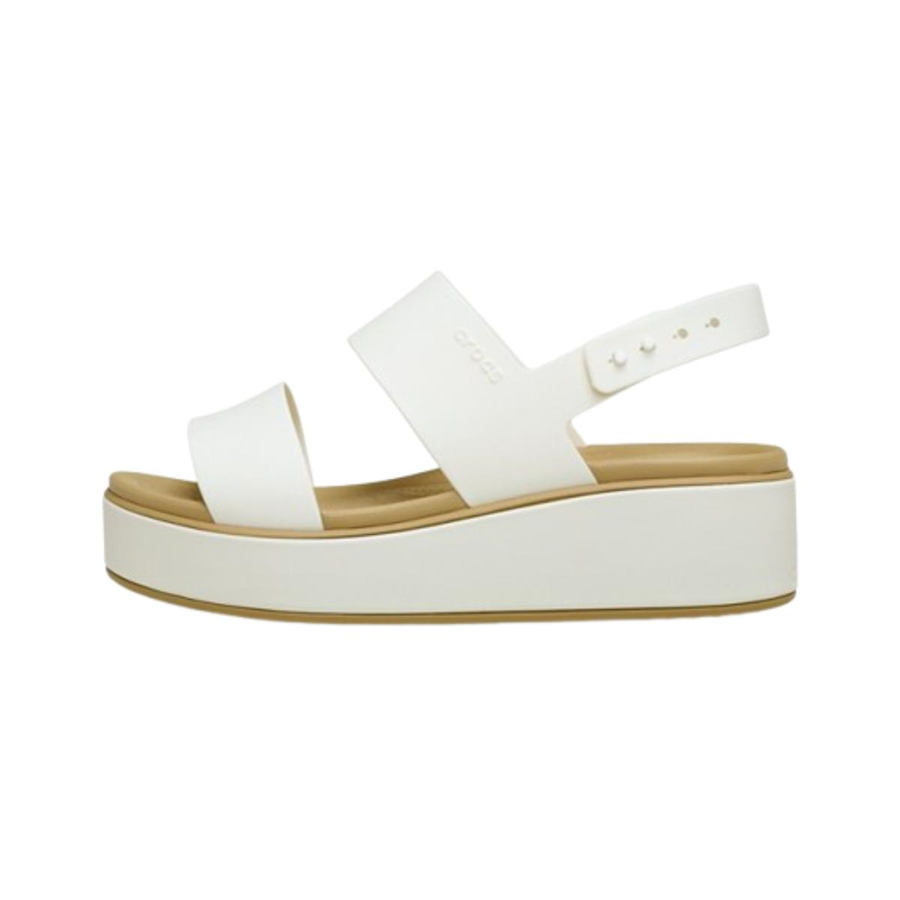 Crocs Brooklyn Matte Wrap Low Wedge 211802-00O Beyaz Sandalet