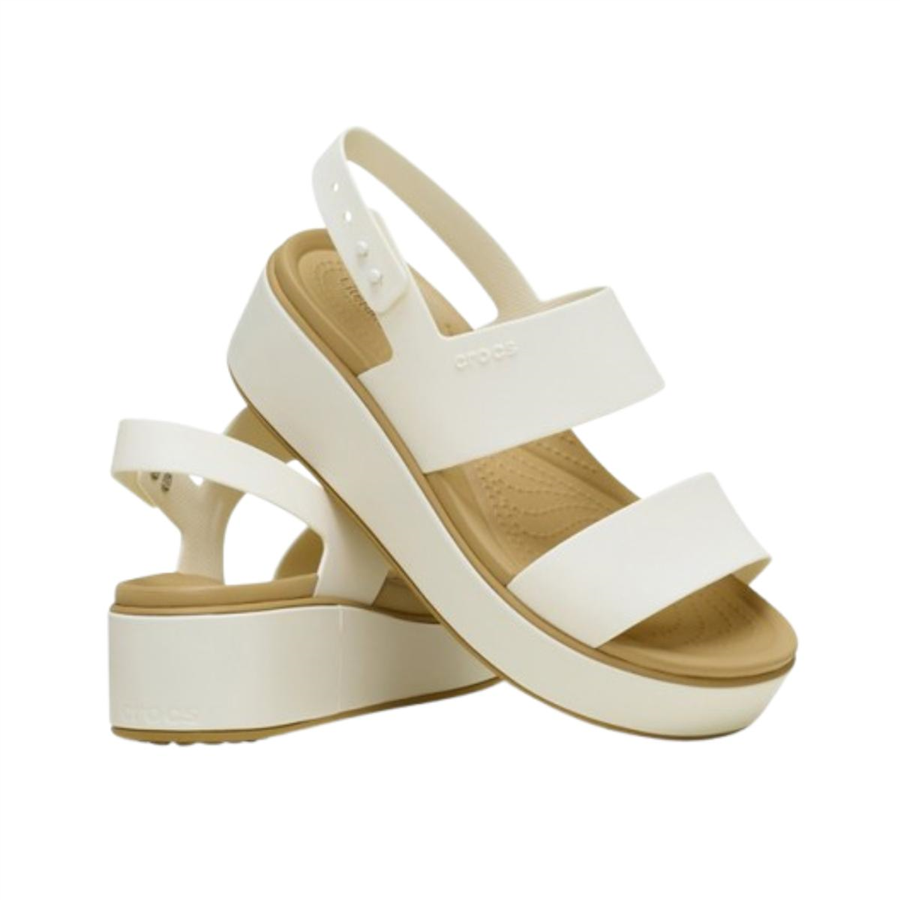 Crocs Brooklyn Matte Wrap Low Wedge 211802-00O Beyaz Sandalet