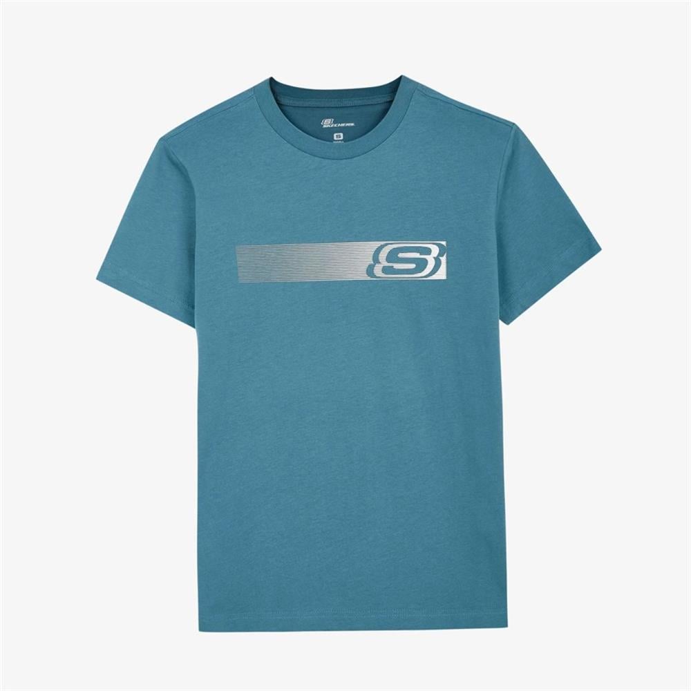 Skechers M Graphic Tee T-Shirt S212196-405 Mavi Tişört