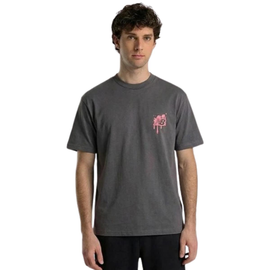 New Balance NB Lifestyle Men Tshirt MNT1649-GRY Gri Tişört