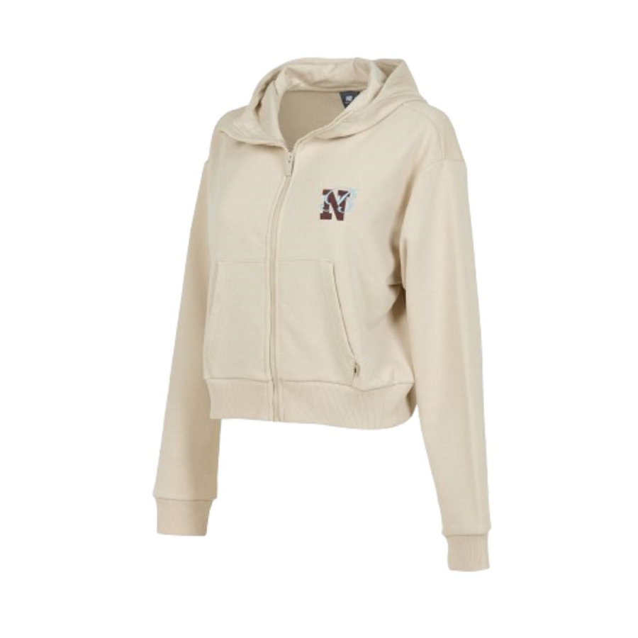 New Balance Nb Lifestyle Women Full Zip WNJ3625-MBM Bej Sweatshirt