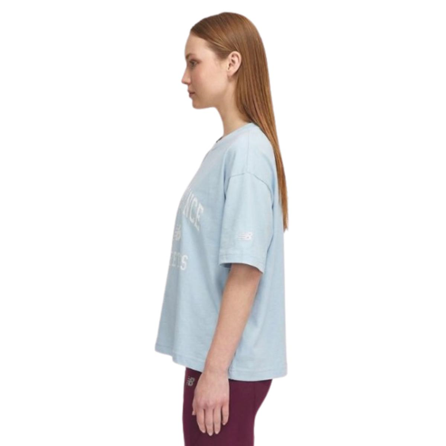 New Balance NB Lifestyle Women Tshirt WNT1402-DUS Mavi Tişört