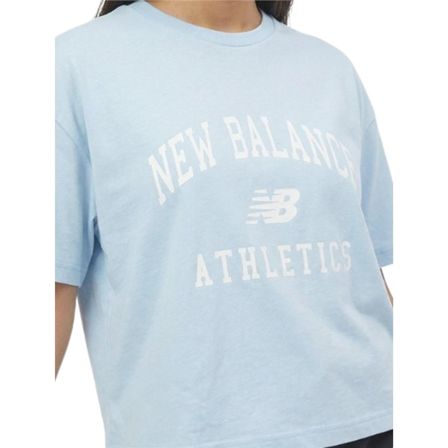 New Balance NB Lifestyle Women Tshirt WNT1402-DUS Mavi Tişört